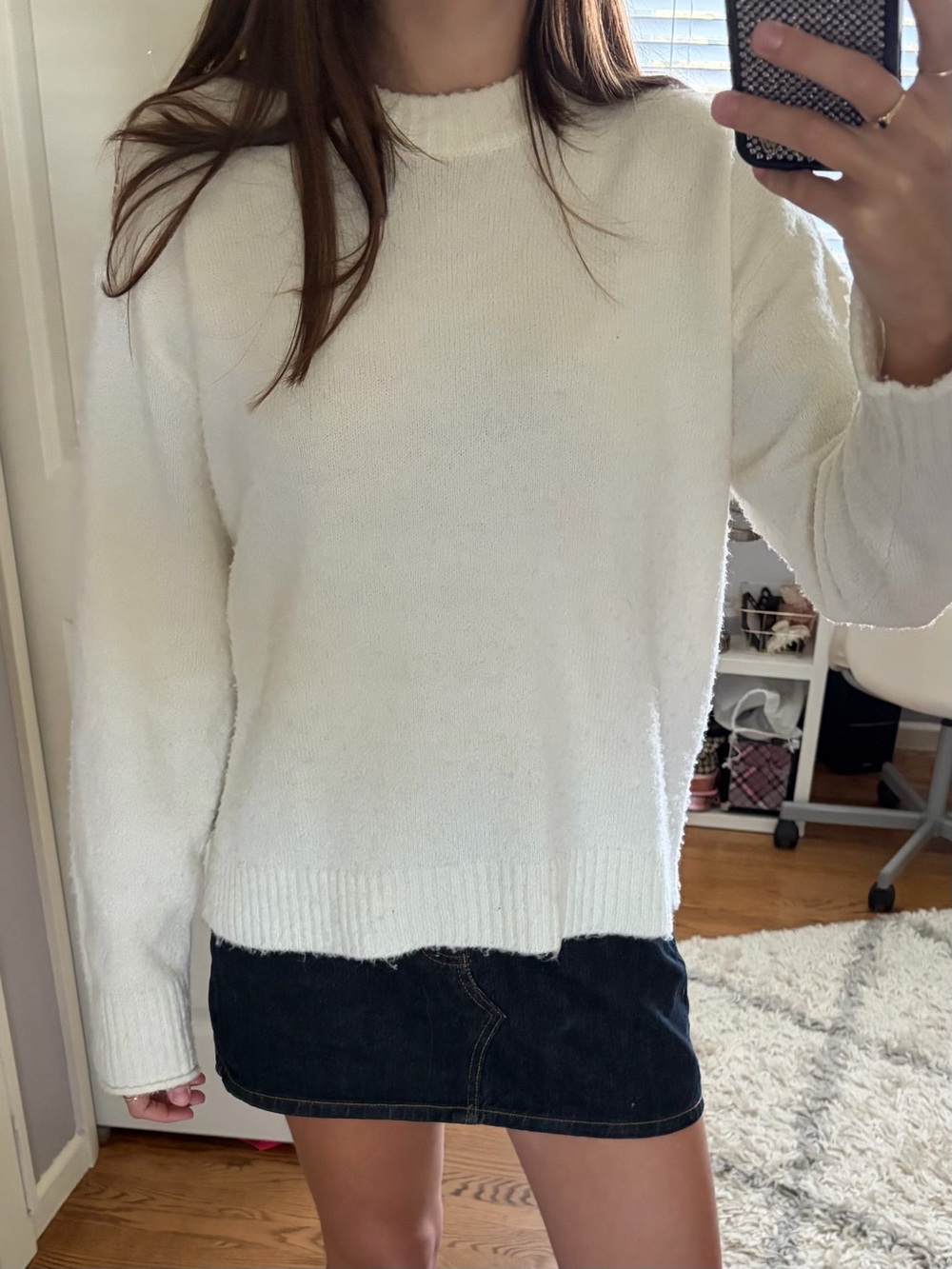 American Eagle White Knit Sweater Size Small